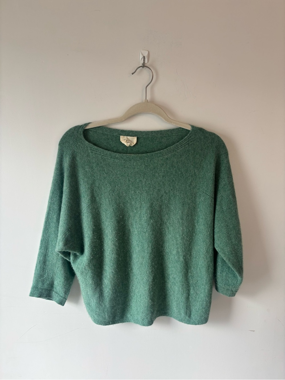 Poetry 4/6 100% Cashmere Green Cozy Boatneck Sweater